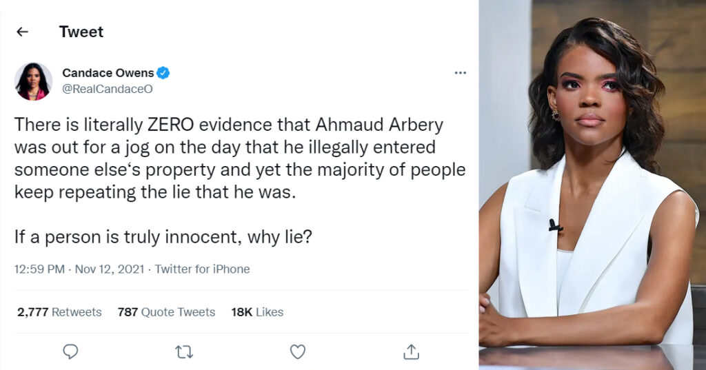 Candace Owens Twitter Post On Ahmaud Arbery Case